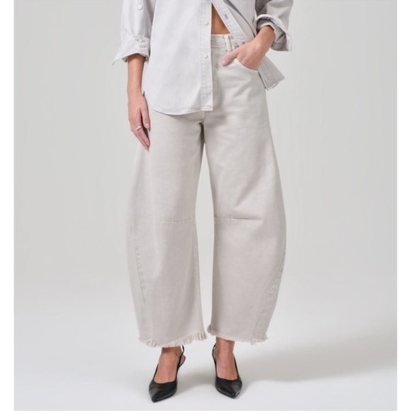 NWT Citizens of Humanity Horseshoe Jeans Barrel Denim Wide Leg in Comet Gray 26 - Picture 1 of 14